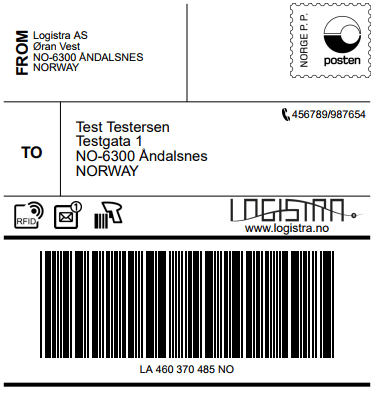 Pakke i Postkassen etiketter 4 ruller, 100 x 100mm á 500 etiketter - Logistra AS